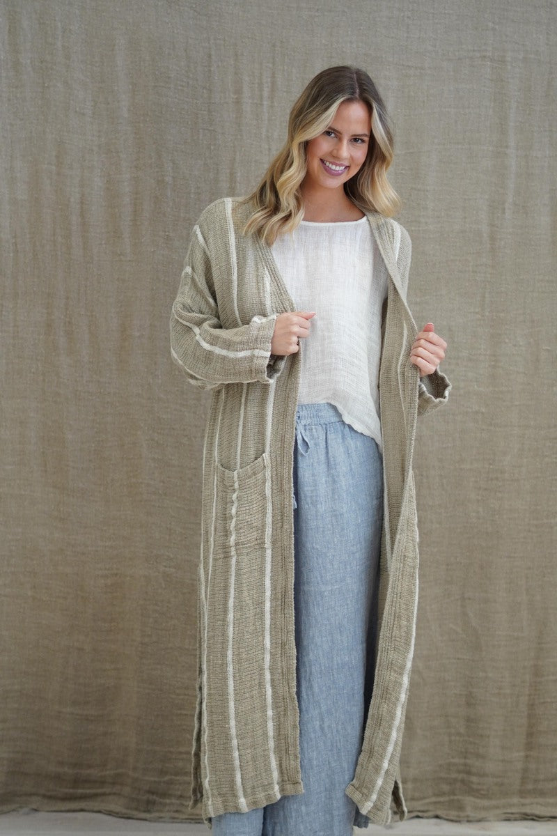 Audrey Natural Long Cardigan