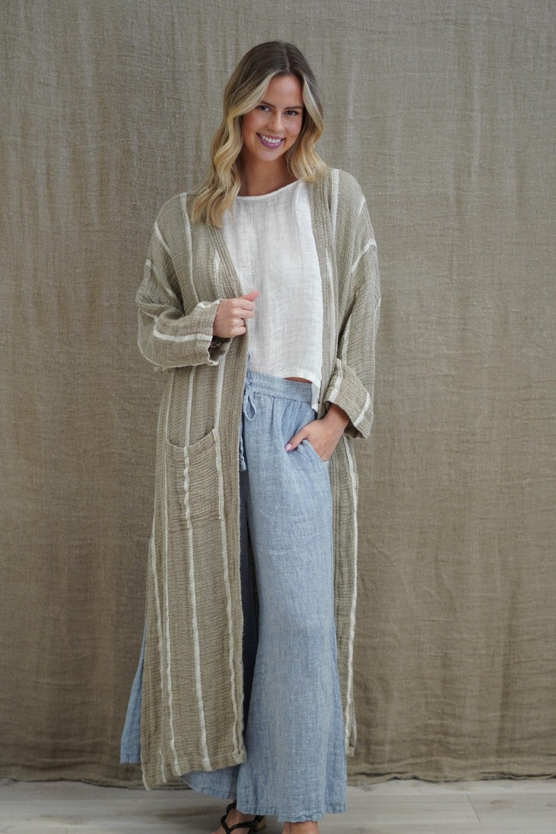 Audrey Natural Long Cardigan