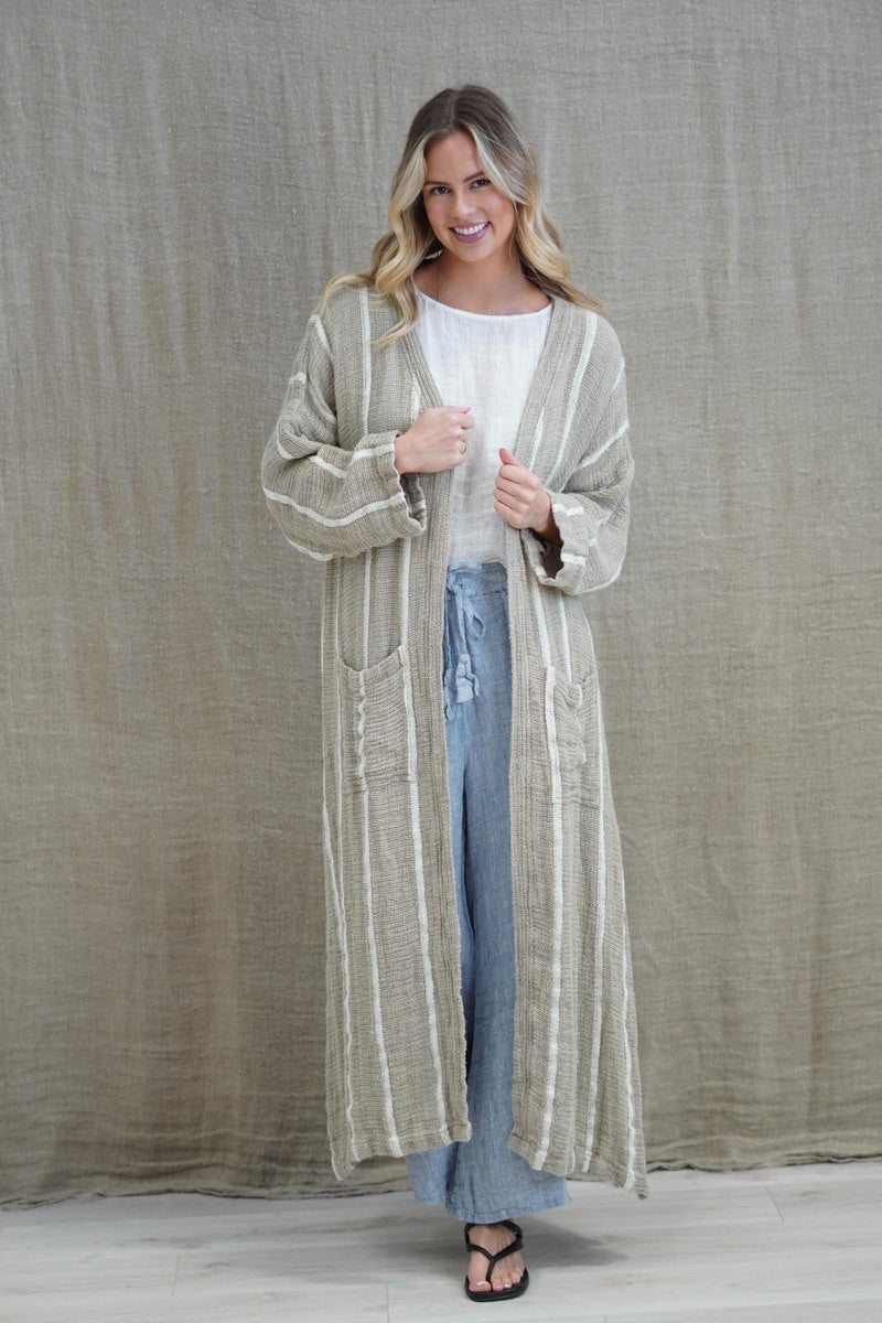 Audrey Natural Long Cardigan