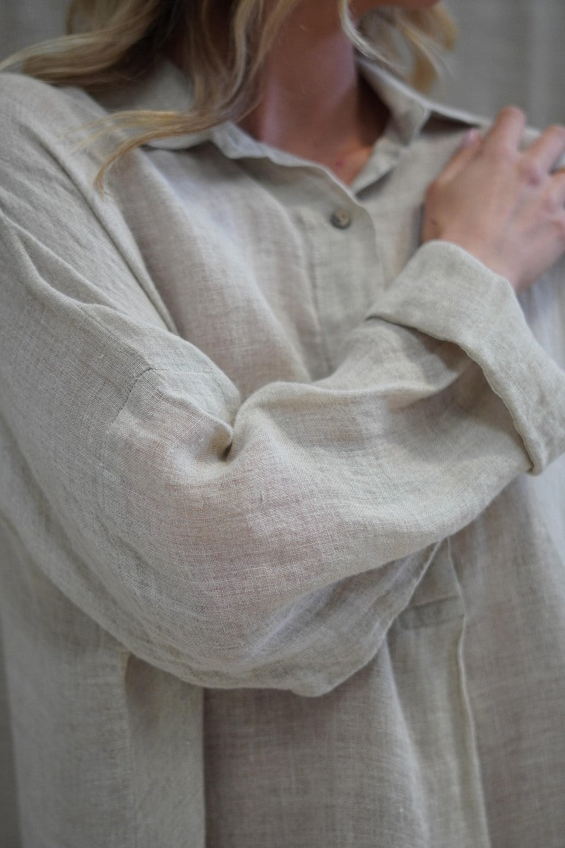 Cecilia Buttoned Top Natural