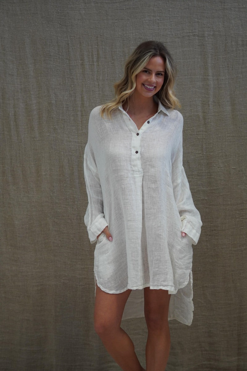 Giana Shirt Dress Ivory