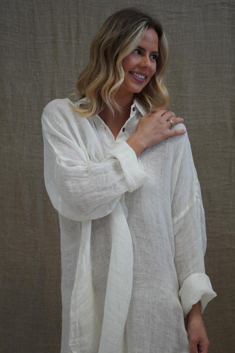 Giana Shirt Dress Ivory