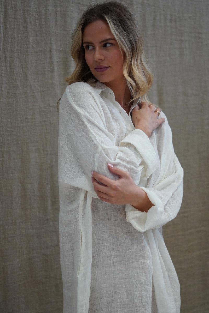 Giana Shirt Dress Ivory