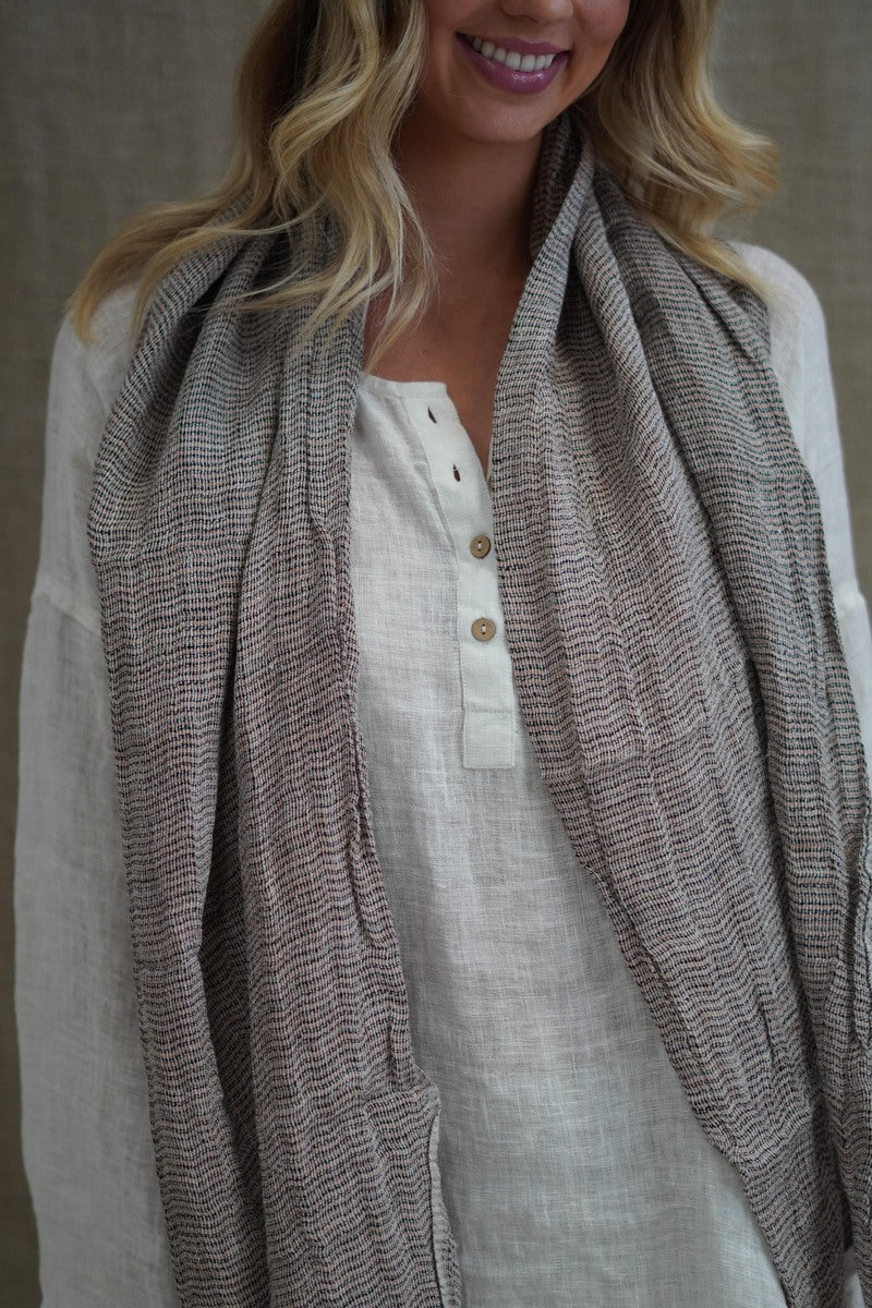 Kelly Scarf Black & Pink Woven