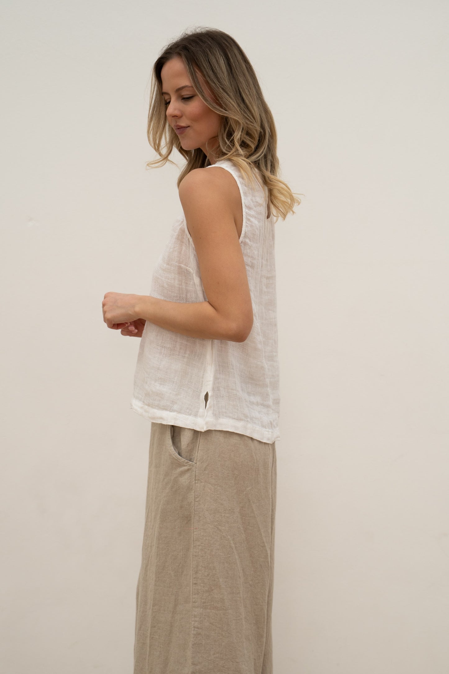 Mirabella Sleeveless Top White Combo