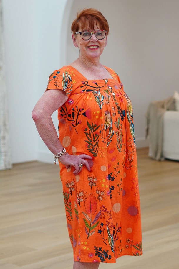 Protea Print Nightie Orange