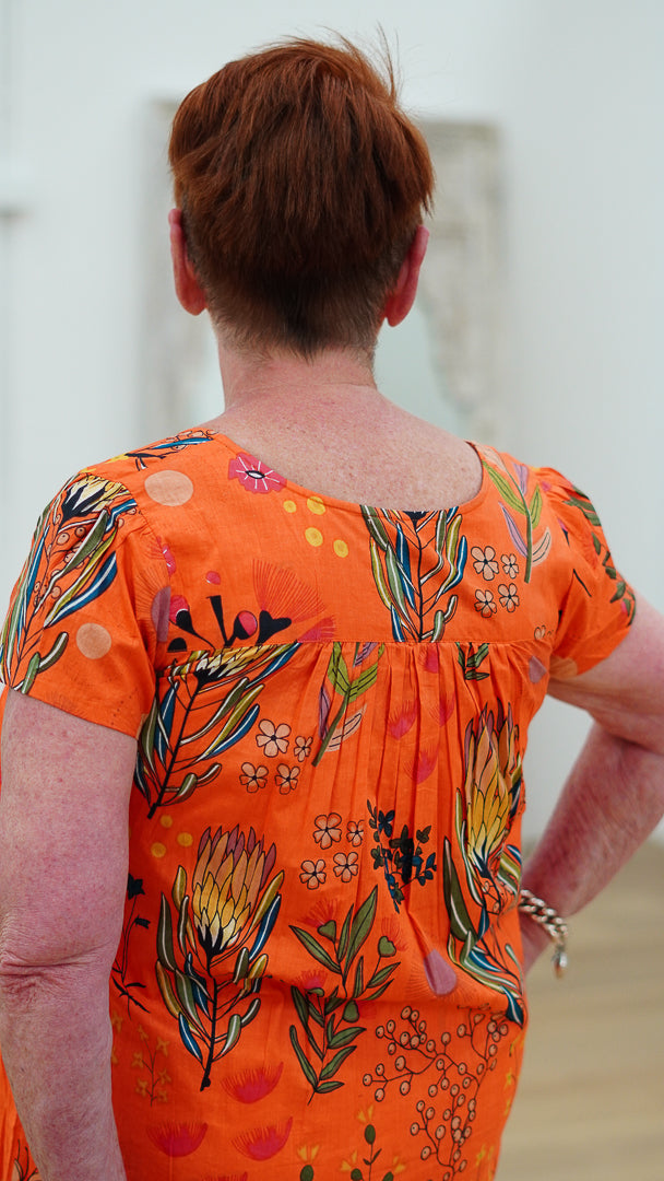 Protea Print Nightie Orange