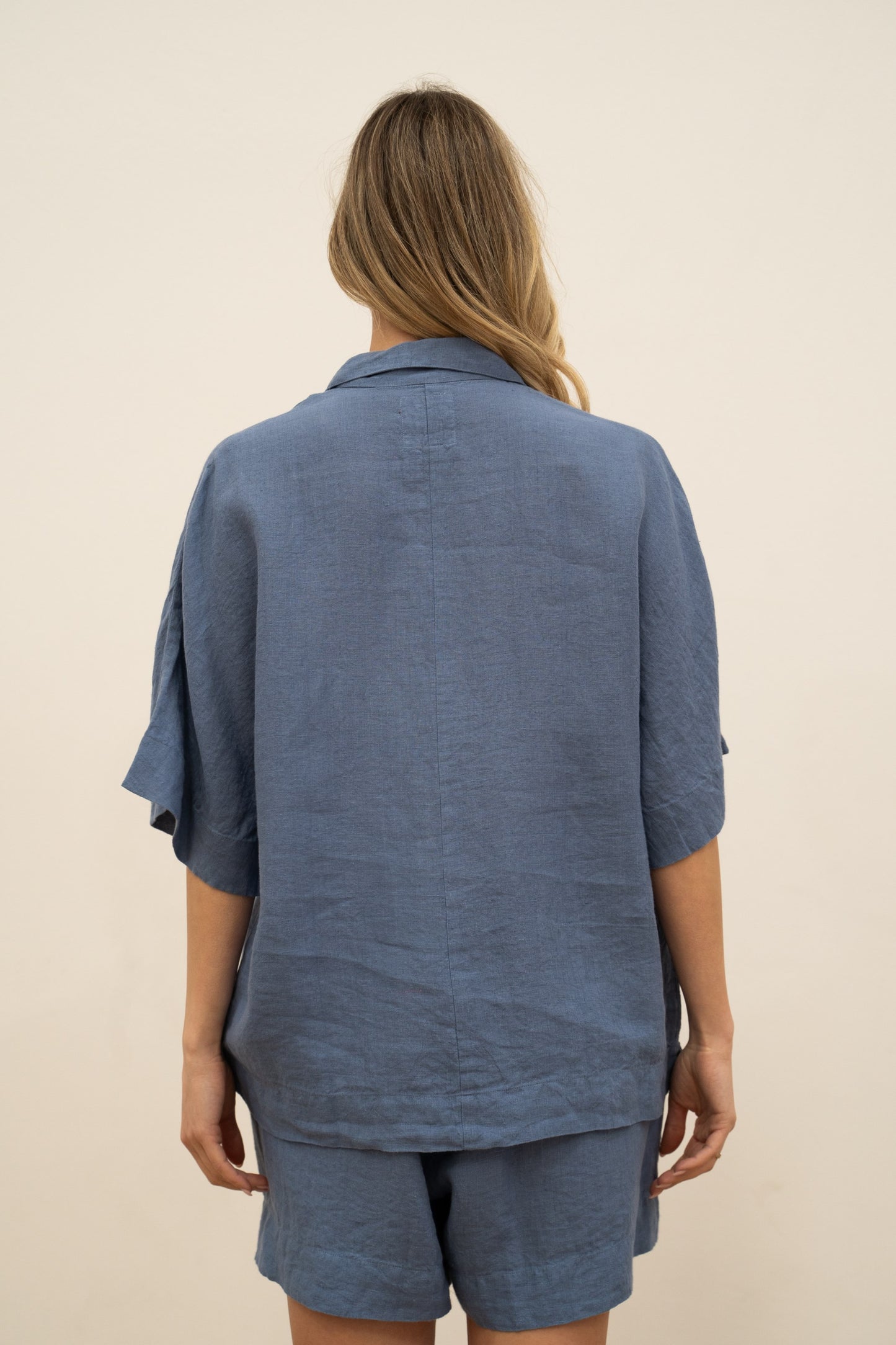 Noemi Half Sleeve Top Powder Blue