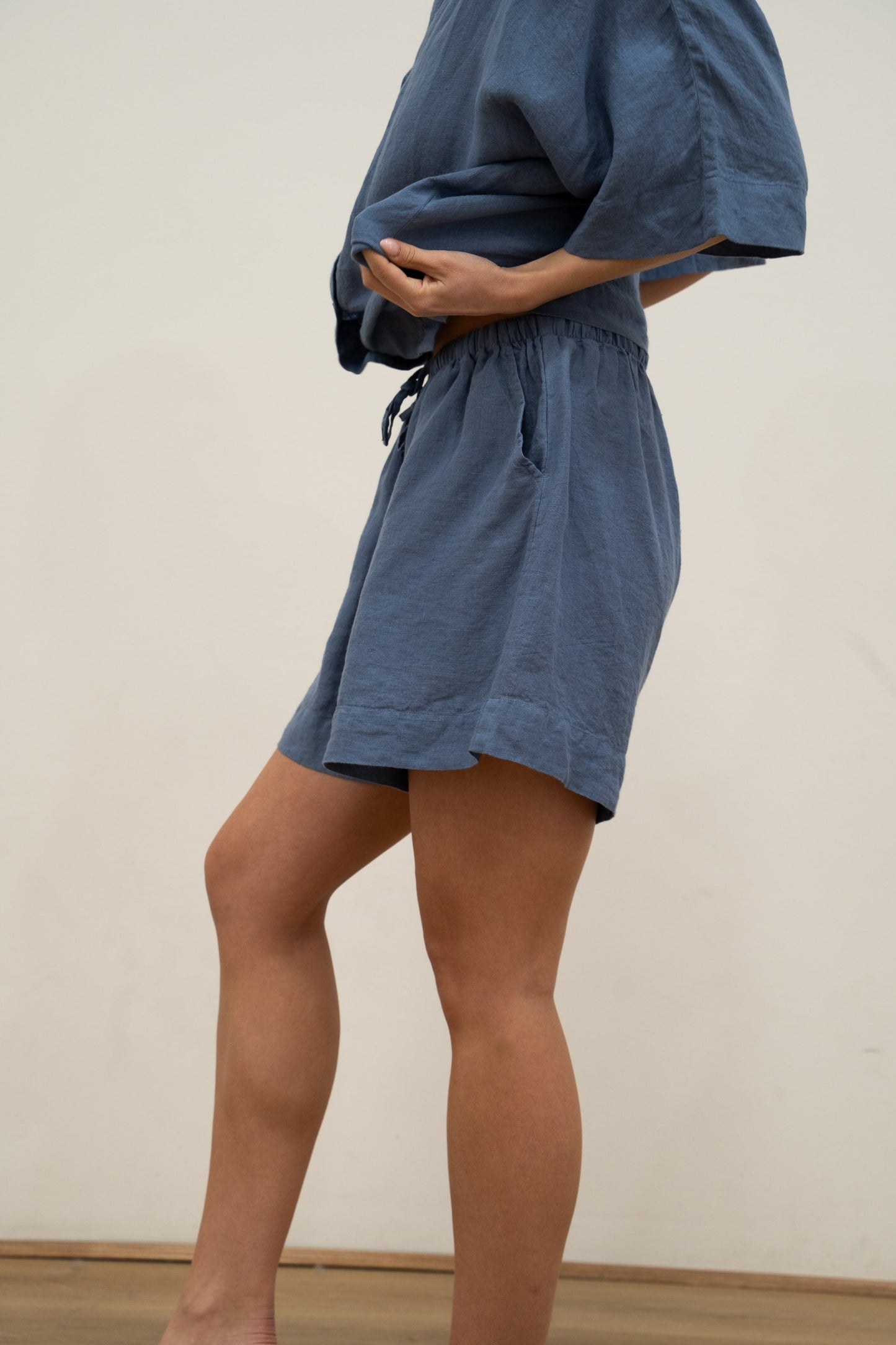 Eve Linen Short Powder Blue