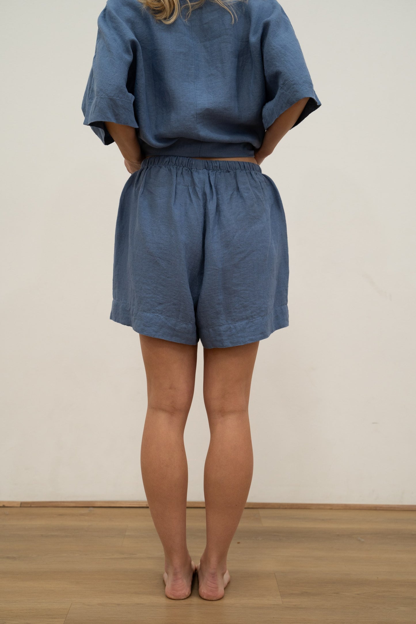 Eve Linen Short Powder Blue