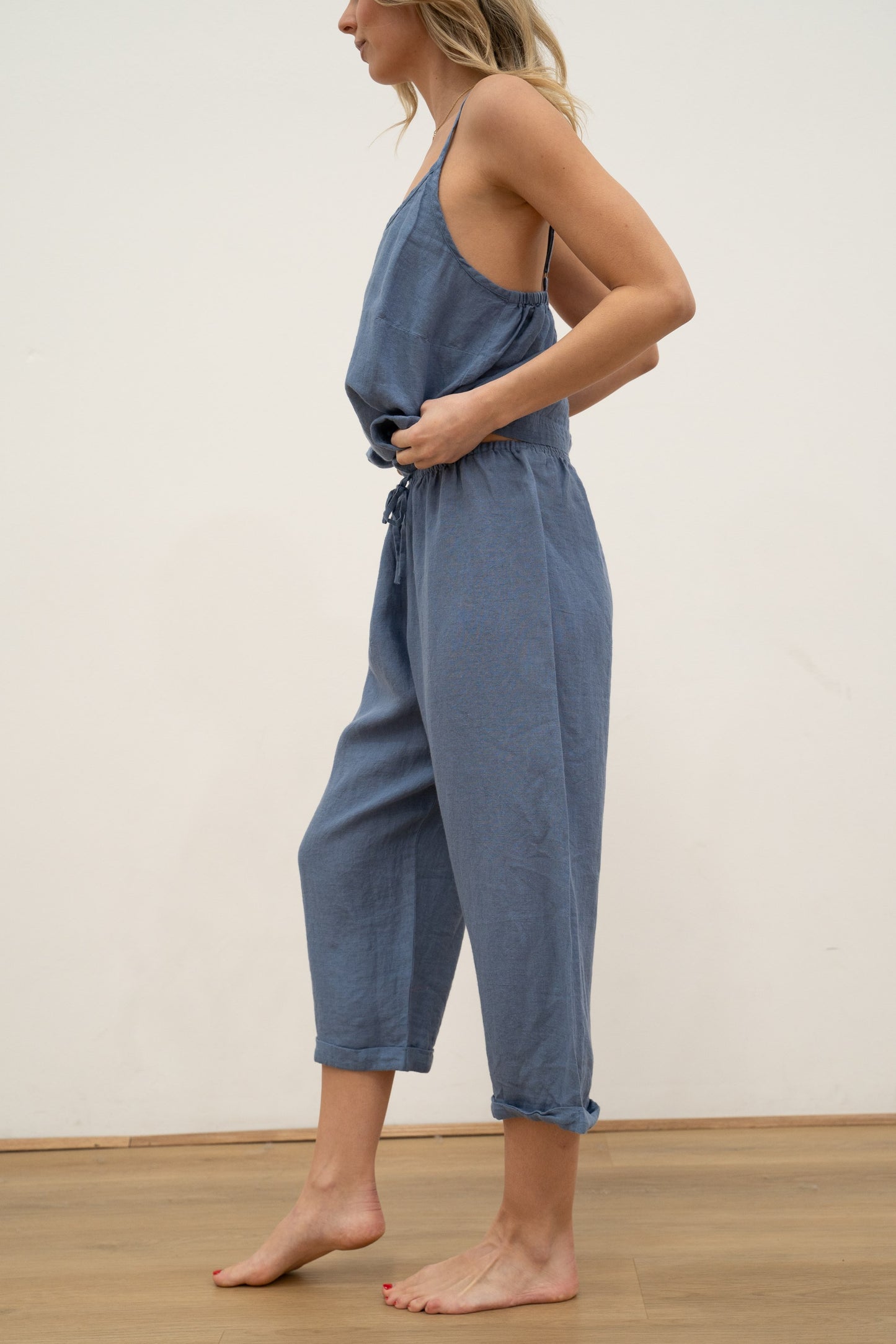 Tilly Linen 3/4 Pants Powder Blue