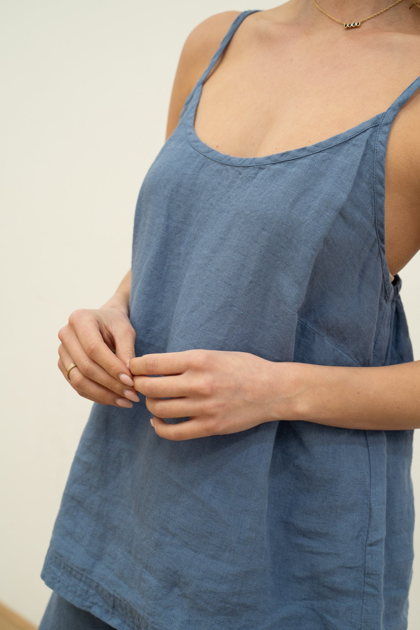 Cameron Linen Cami Powder Blue