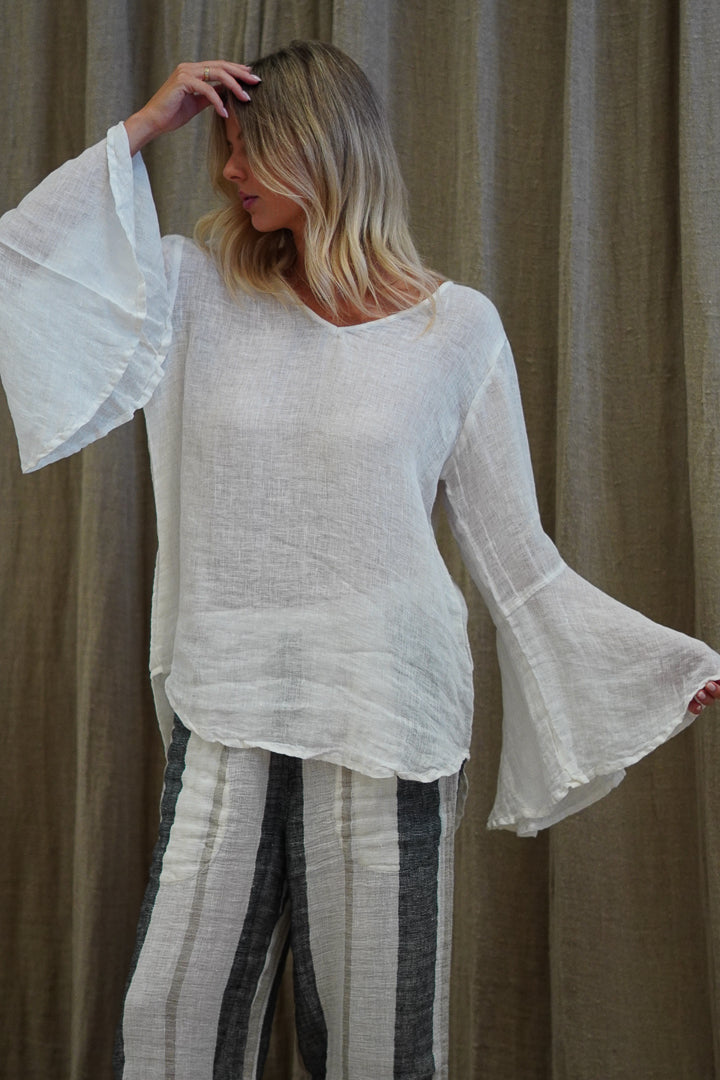 Adele Bell Sleeves Top Ivory