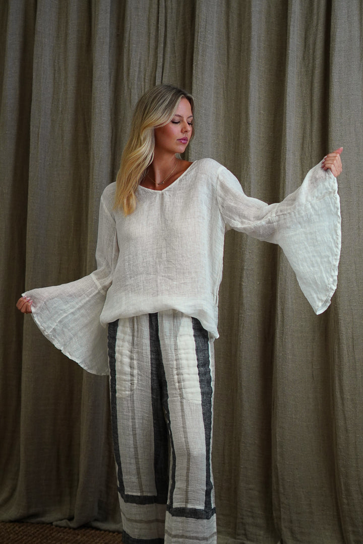 Adele Bell Sleeves Top Ivory