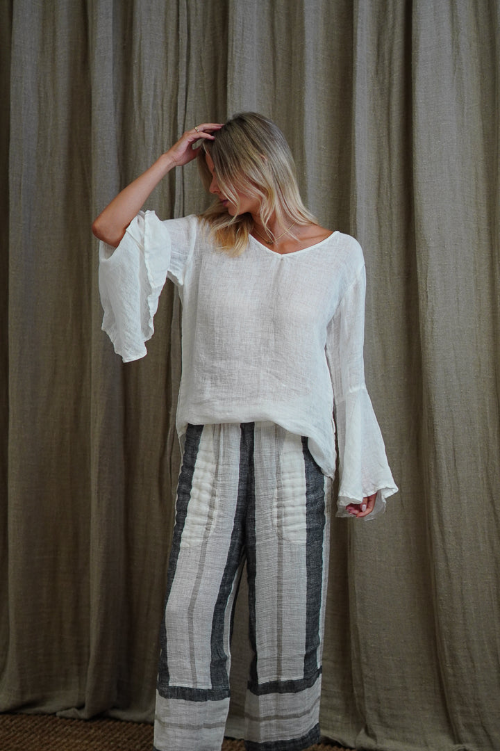 Adele Bell Sleeves Top Ivory