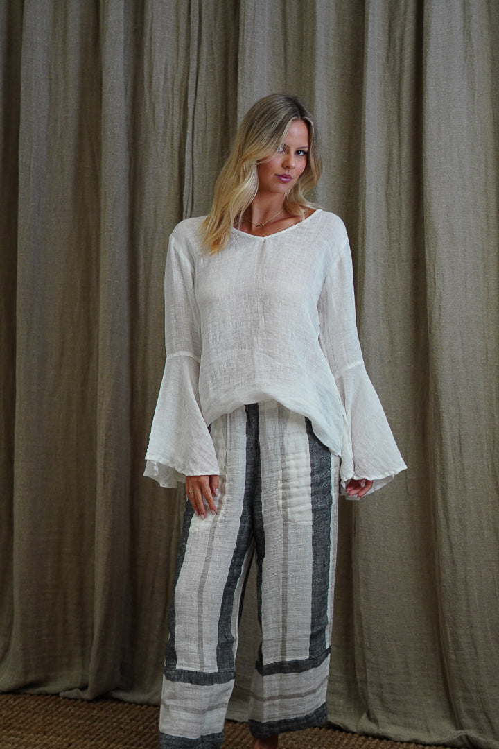 Adele Bell Sleeves Top Ivory