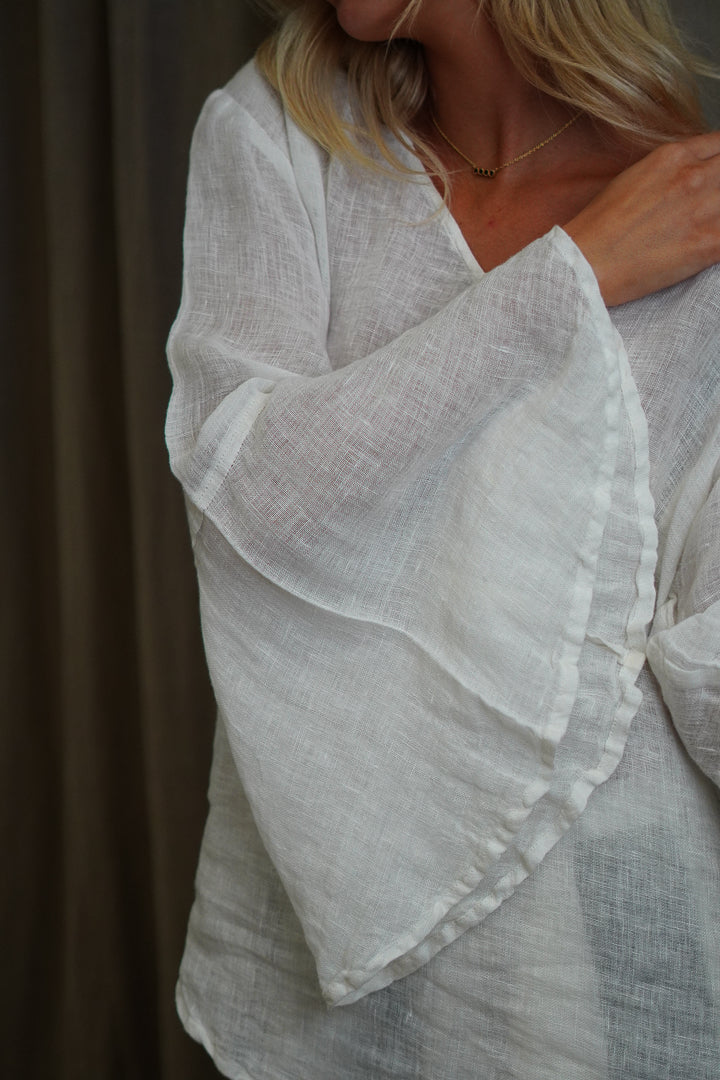 Adele Bell Sleeves Top Ivory