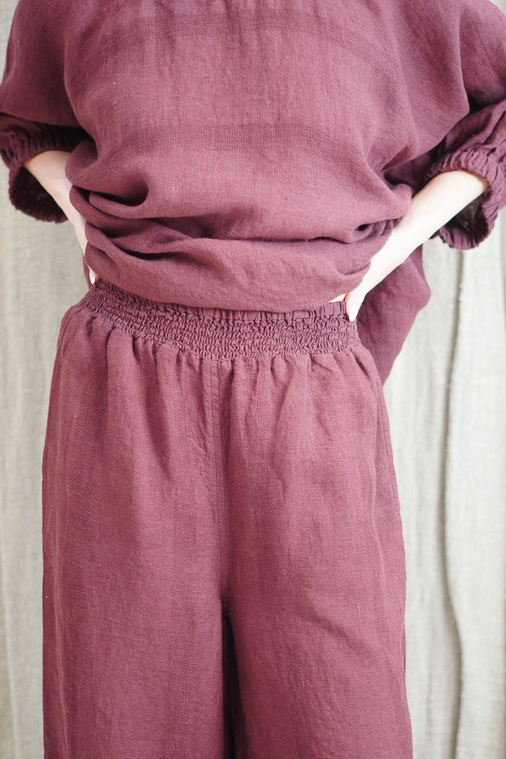 Mia Linen Pants Hot Chocolate Combo