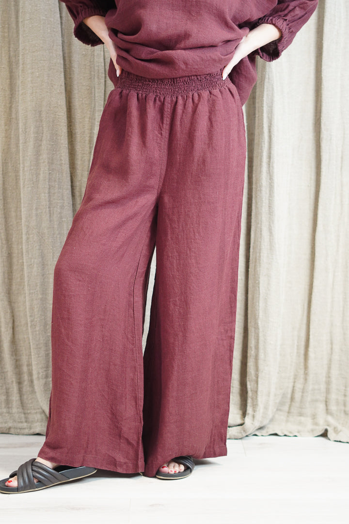 Mia Linen Pants Hot Chocolate Combo