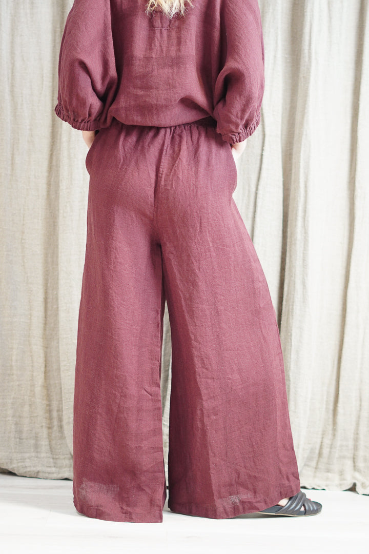Mia Linen Pants Hot Chocolate Combo