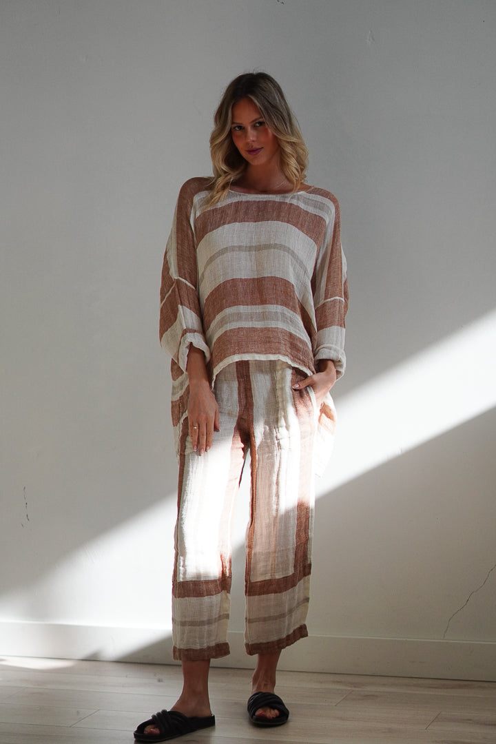 Tami Pants Rust Stripey Xs Only