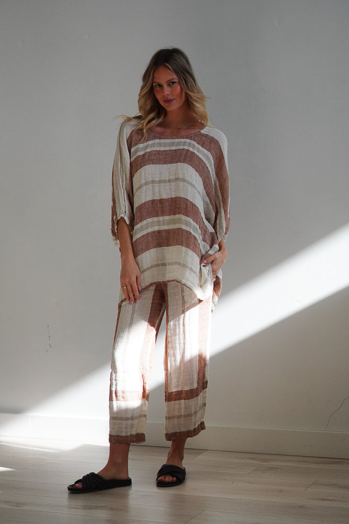 Tami Pants Rust Stripey Xs Only