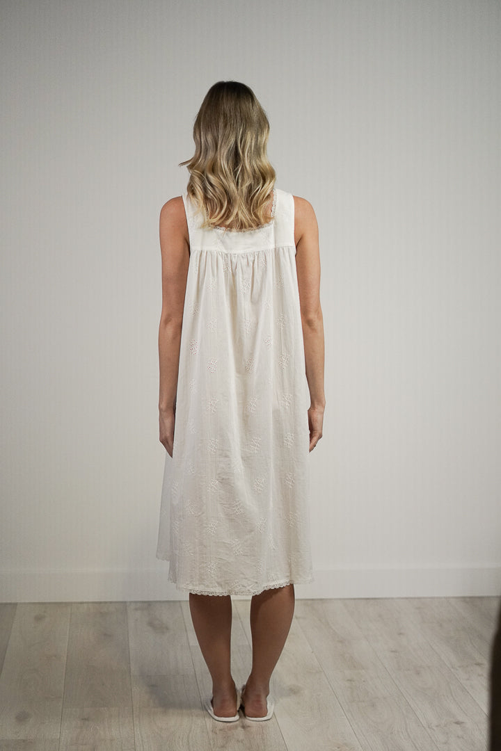 Dellina Embroidered White Nightdress