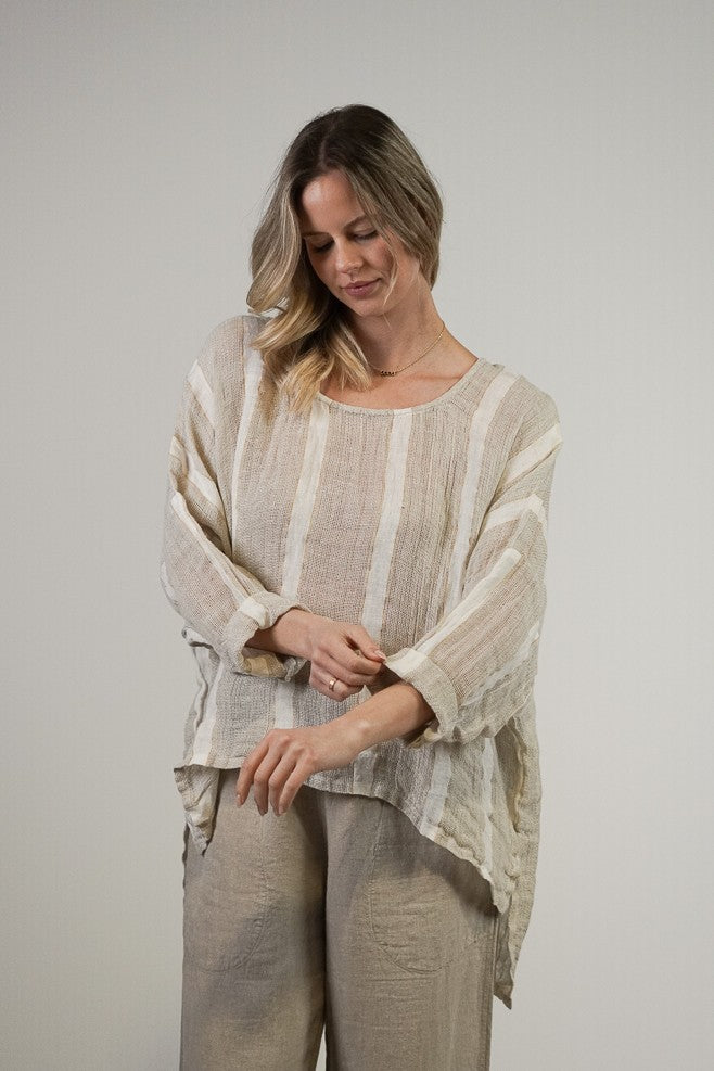 Valentina Top Natural White W Gold Strand