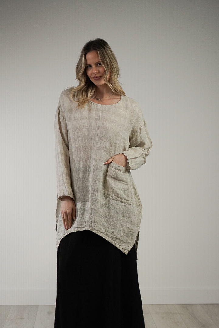 Abbey One Pocket Tunic Natural Combo