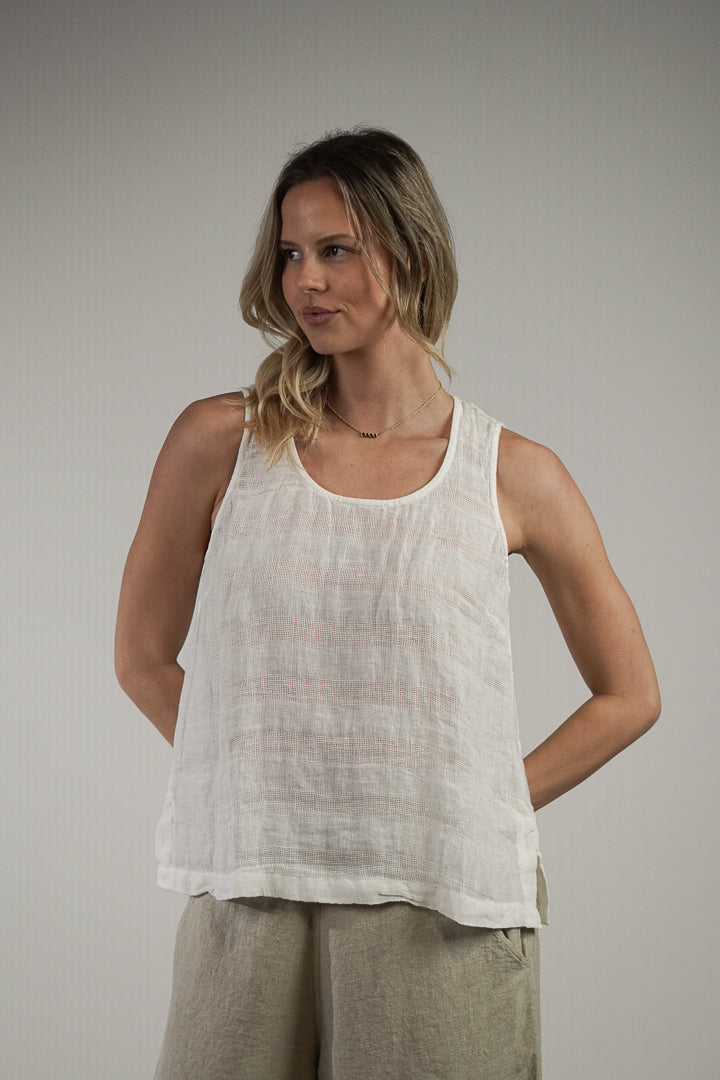 Mirabella Sleeveless Top White Combo