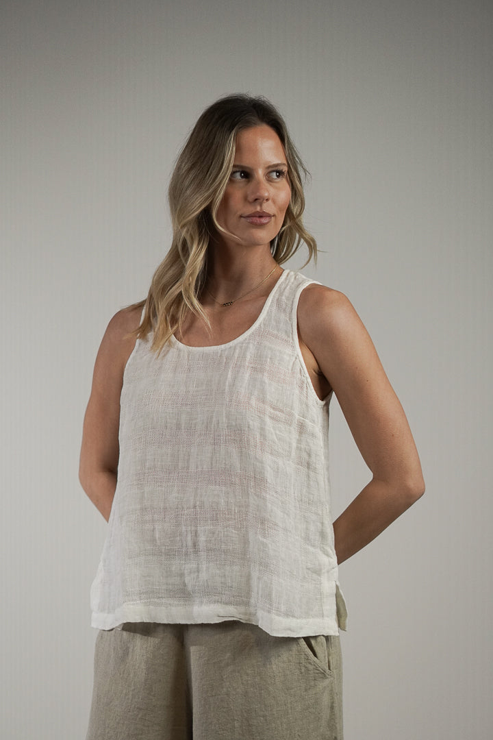 Mirabella Sleeveless Top White Combo