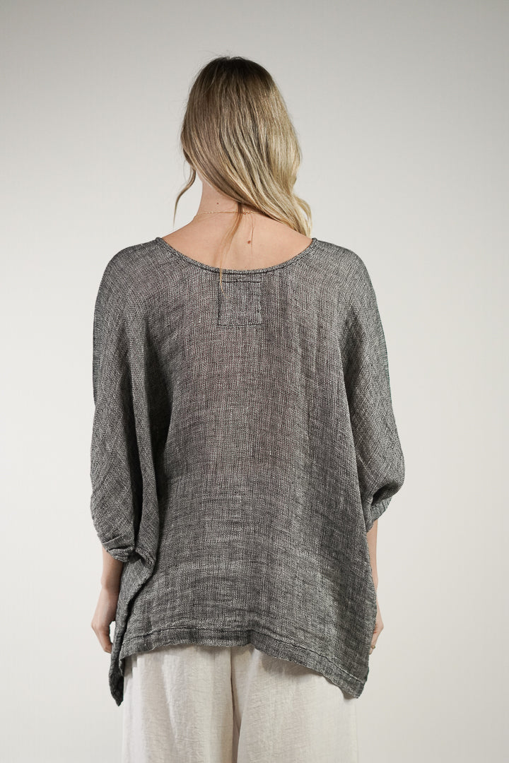 Rosetta Top Black & White Woven