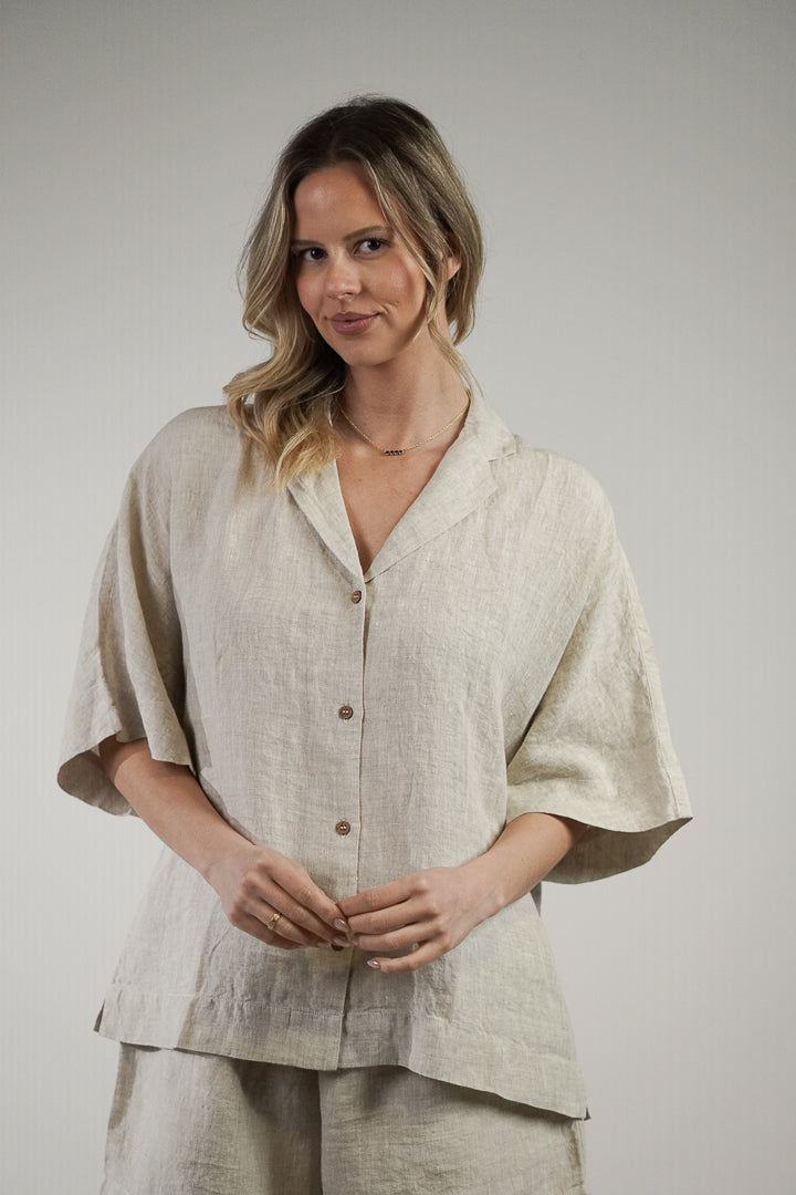 Noemi Half Sleeves Top Oat