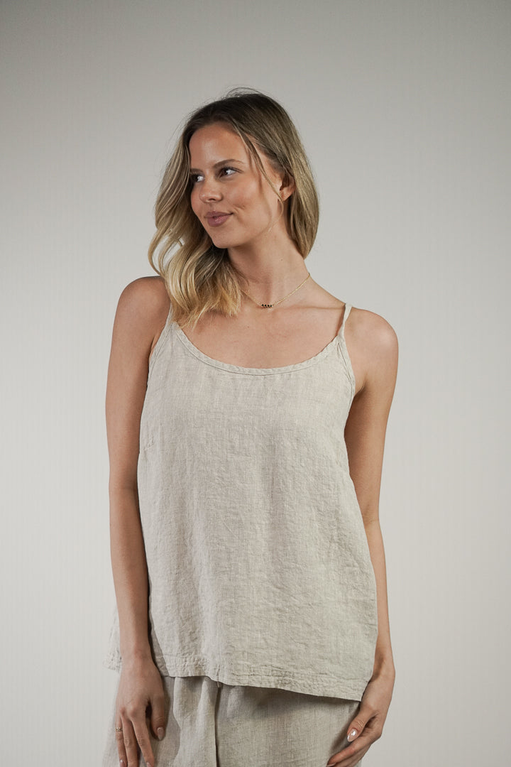 Cameron Linen Cami Oat