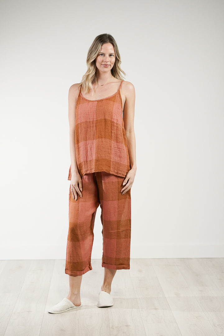 Cameron Linen Cami Plaid Check