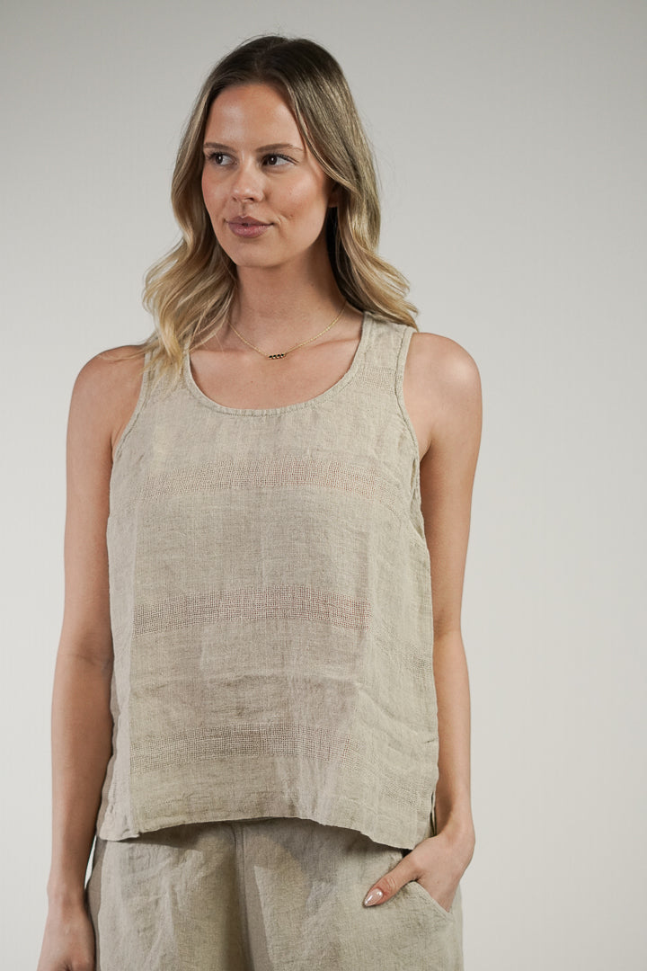 Mirabella Sleeveless Top Natural Combo