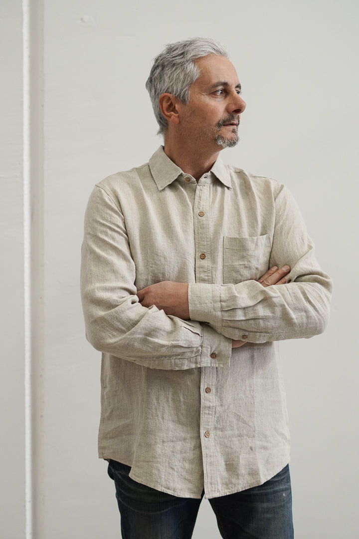 Mark Long Sleeve Linen Shirt Natural