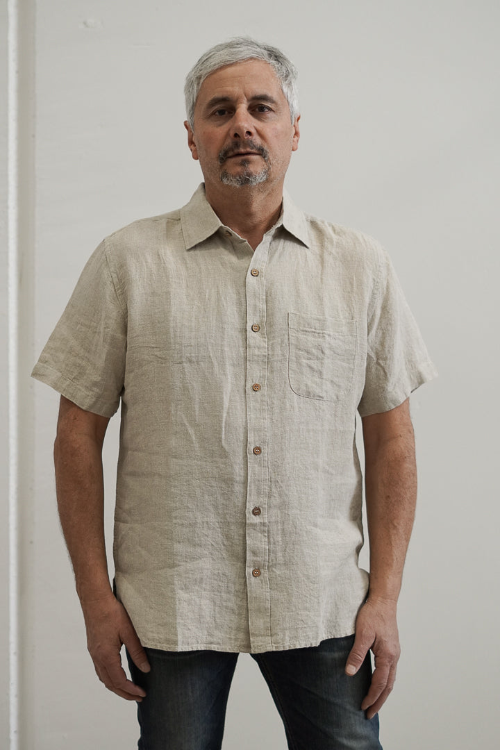 Mark Short Sleeve Linen Shirt Natural