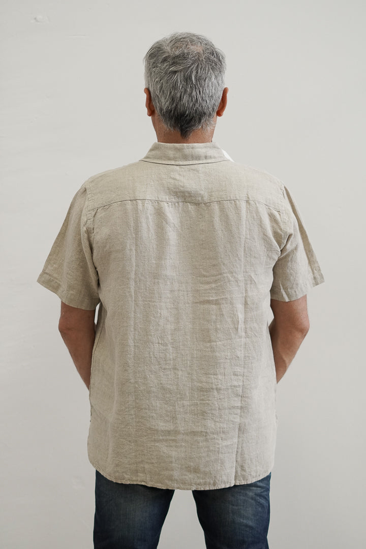 Mark Short Sleeve Linen Shirt Natural