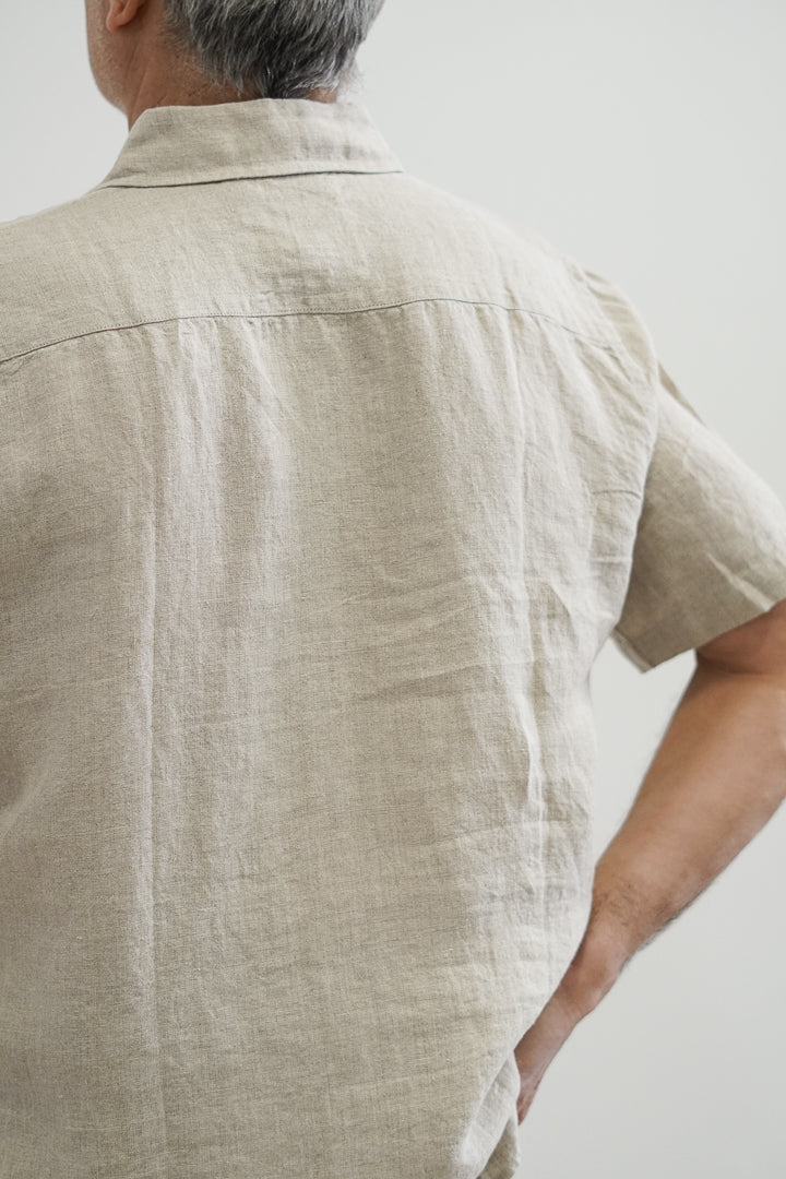 Mark Short Sleeve Linen Shirt Natural