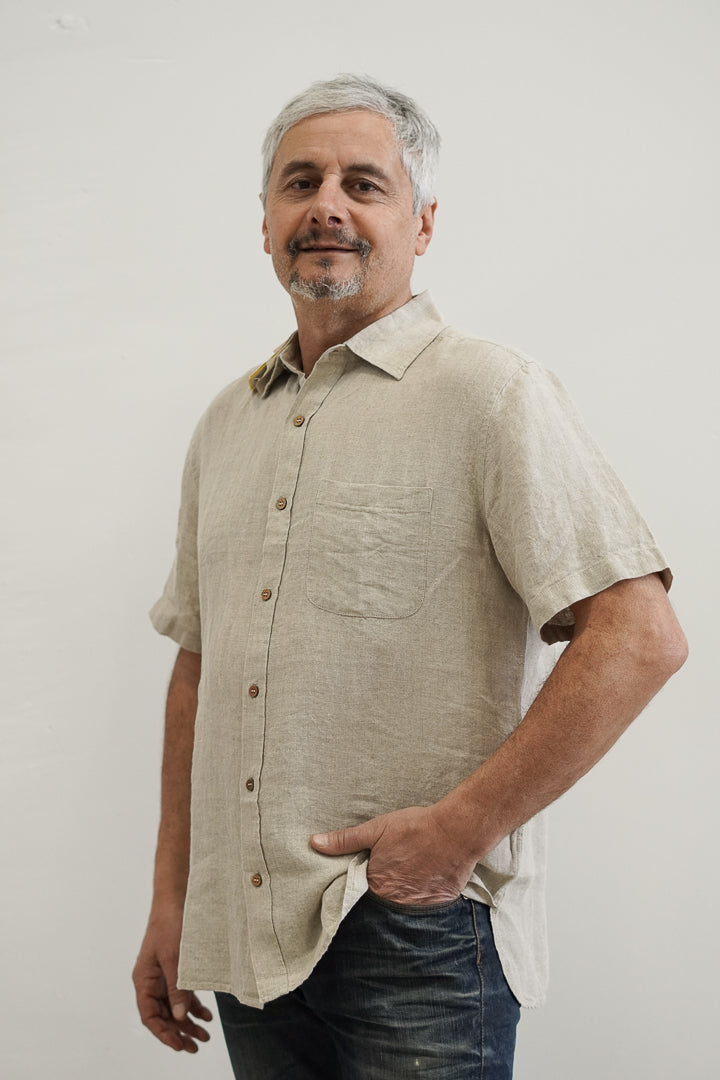 Mark Short Sleeve Linen Shirt Natural