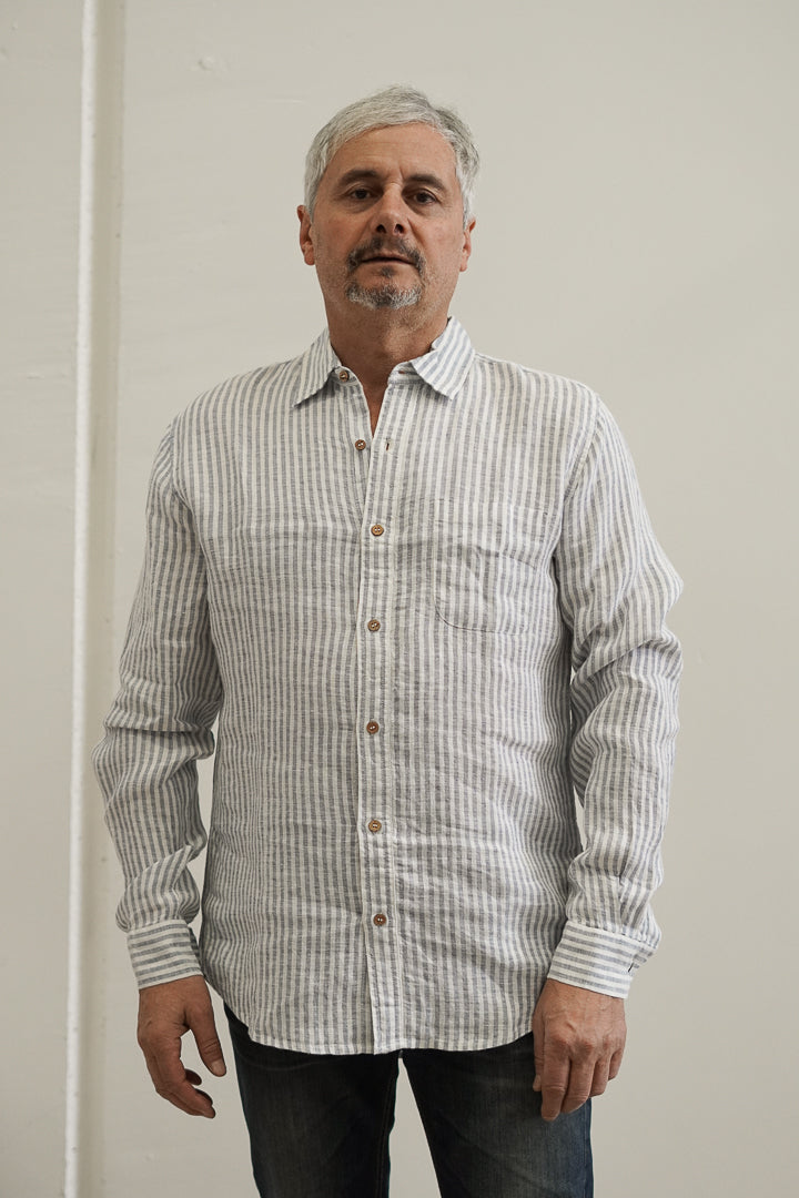 Mark Long Sleeves Powder Blue Stripes
