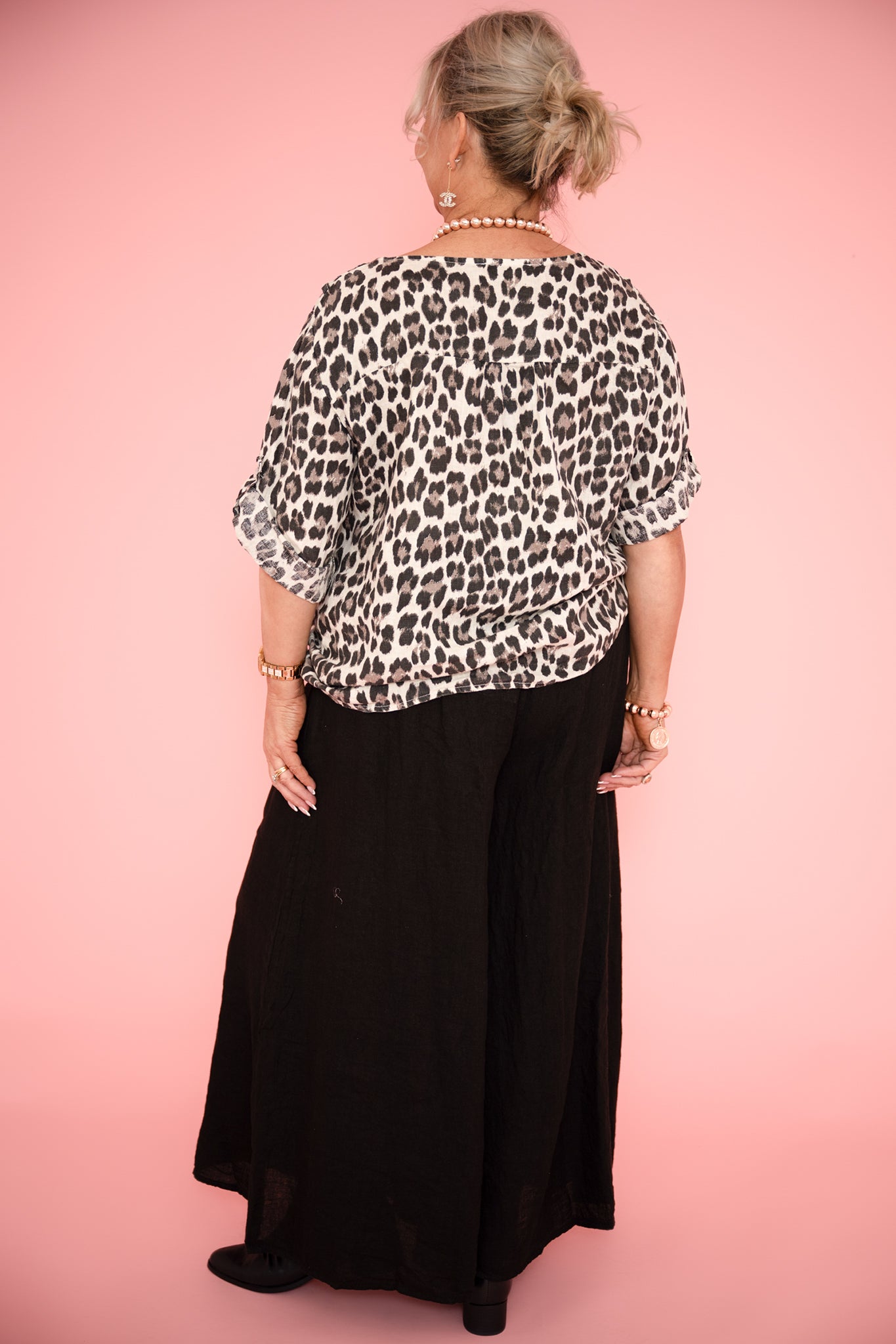 Hepburn Animal Print Top | Beige