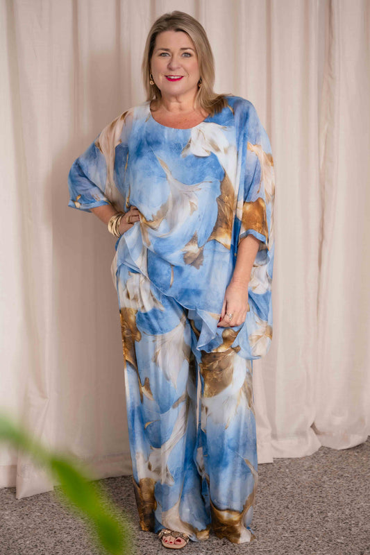 Savannah Silk Top | Blue