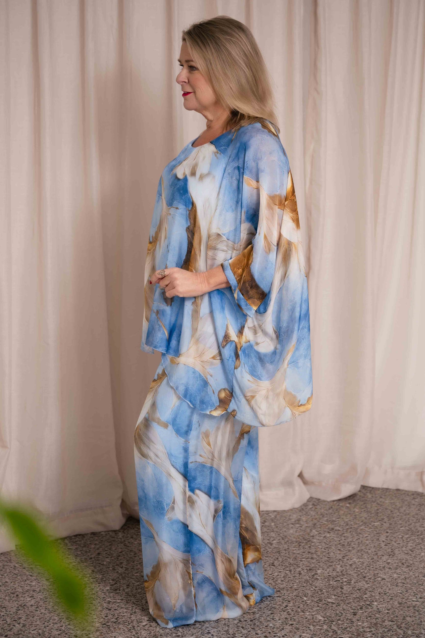 Savannah Silk Pant | Blue