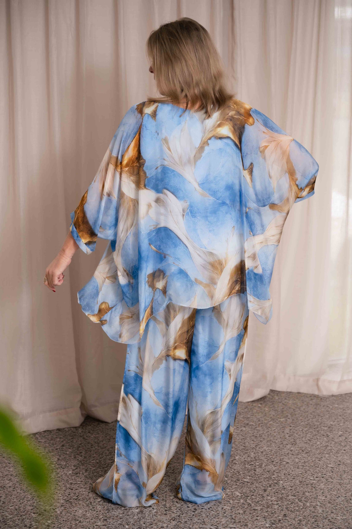 Savannah Silk Pant | Blue