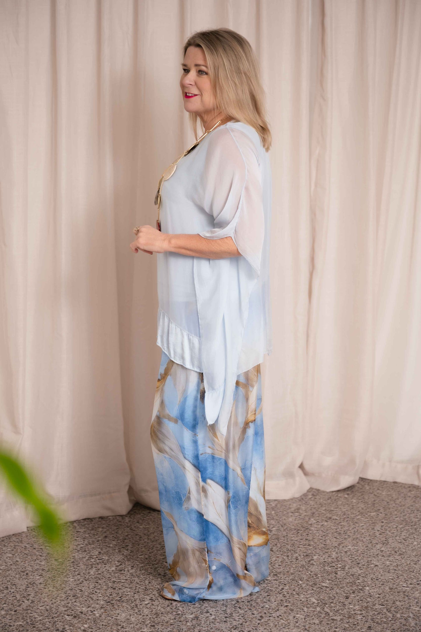 Savannah Silk Pant | Blue