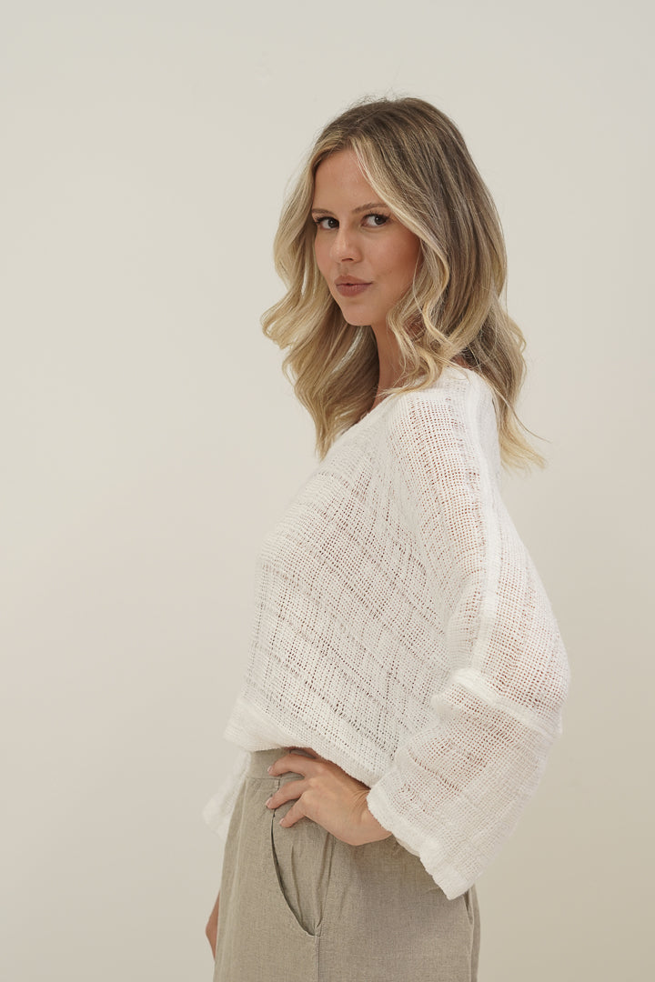 Elena Crop Top White Spaced