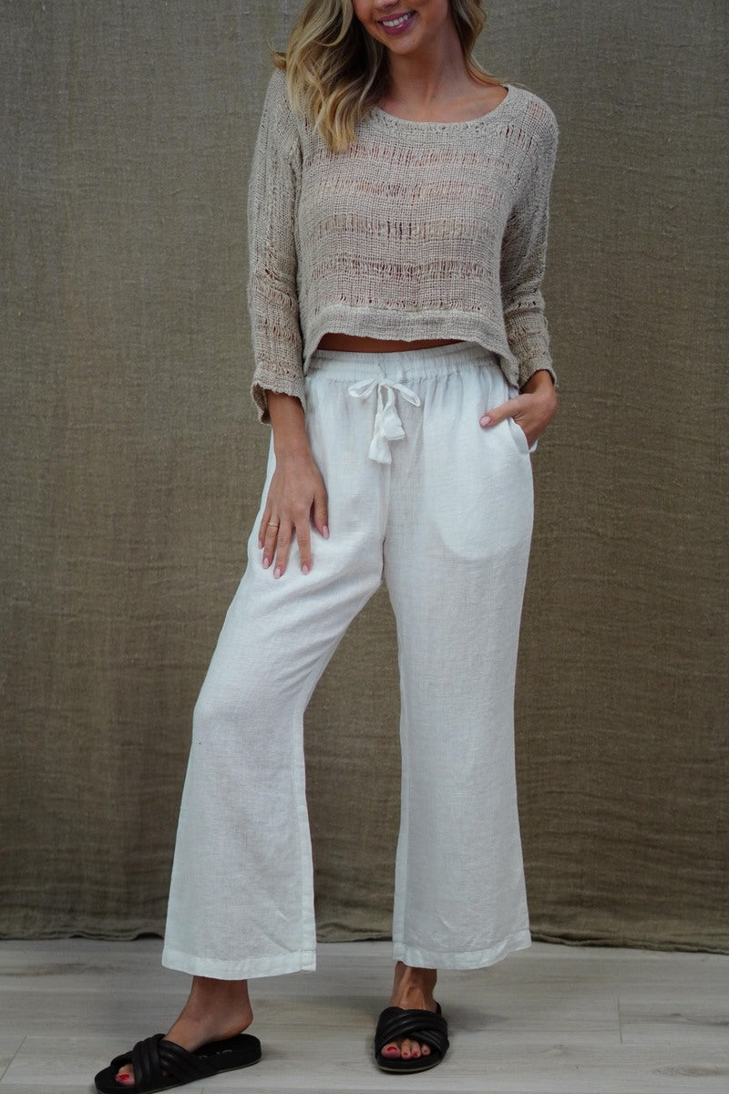 Erika Straight Leg Pants White