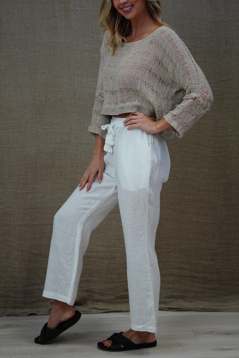 Erika Straight Leg Pants White